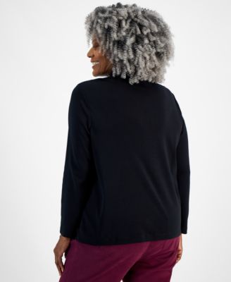 Plus Size Mock-Neck Top, Exclusively at Macy's