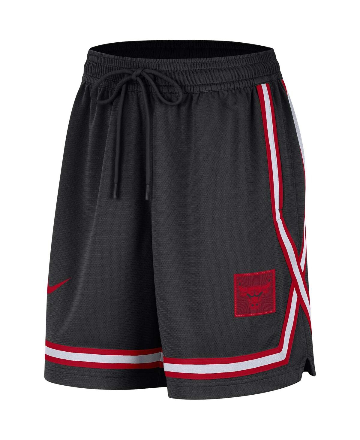 Nike Women's Black Chicago Bulls Sideline Fly Crossover Performance Shorts In Black,red