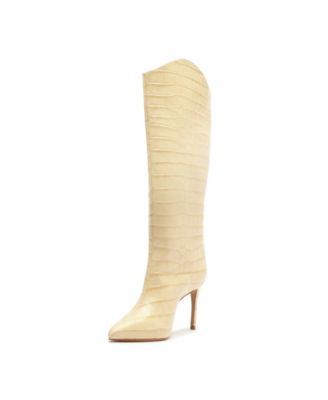 Women's Maryana Crocodile Embossed Wide Leg Knee High Stiletto Leather Boots