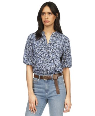 Michael Kors - Women's Floral-Print Puff-Sleeve Blouse