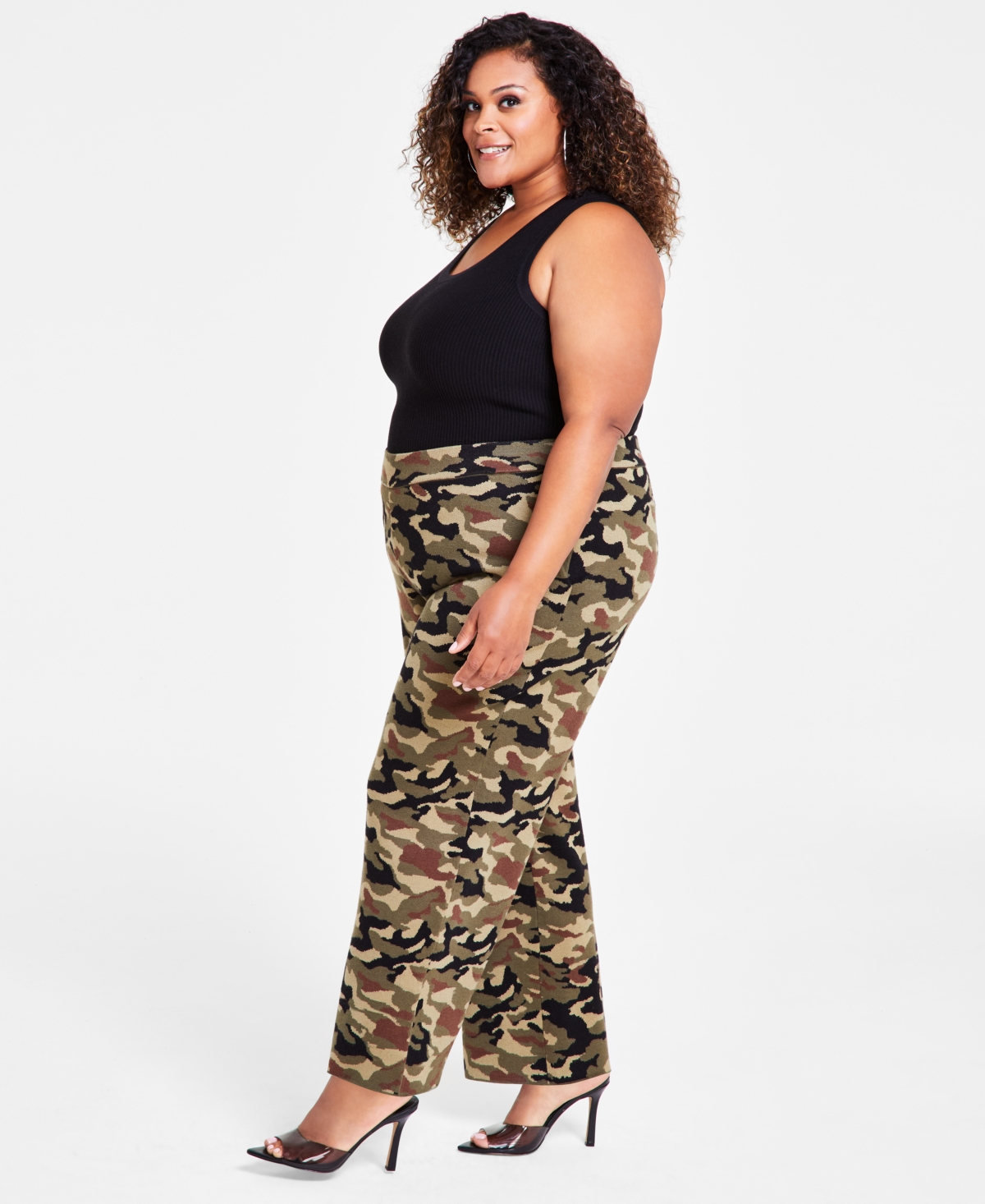 Nina Parker Trendy Plus Size Pull-On Knit Pants