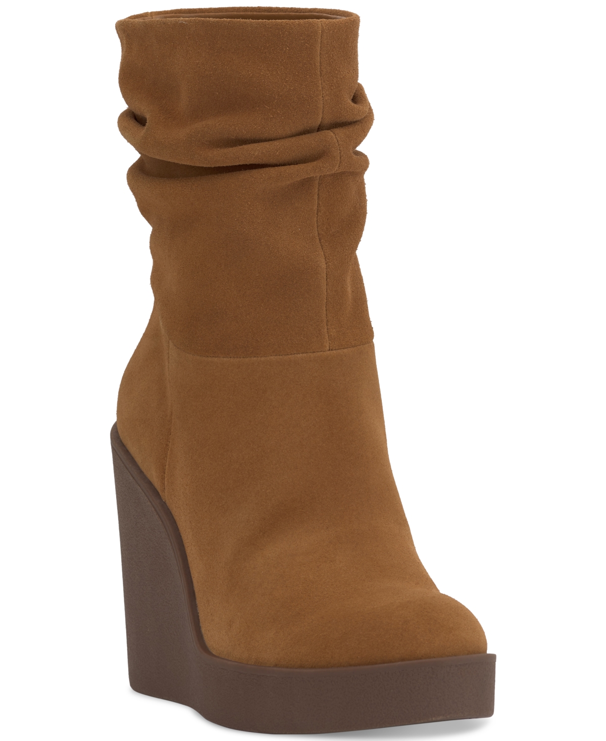 Jessica Simpson Js-mynette Womens Comfort Insole Leather Mid-calf Boots In Tuscan Tan Suede