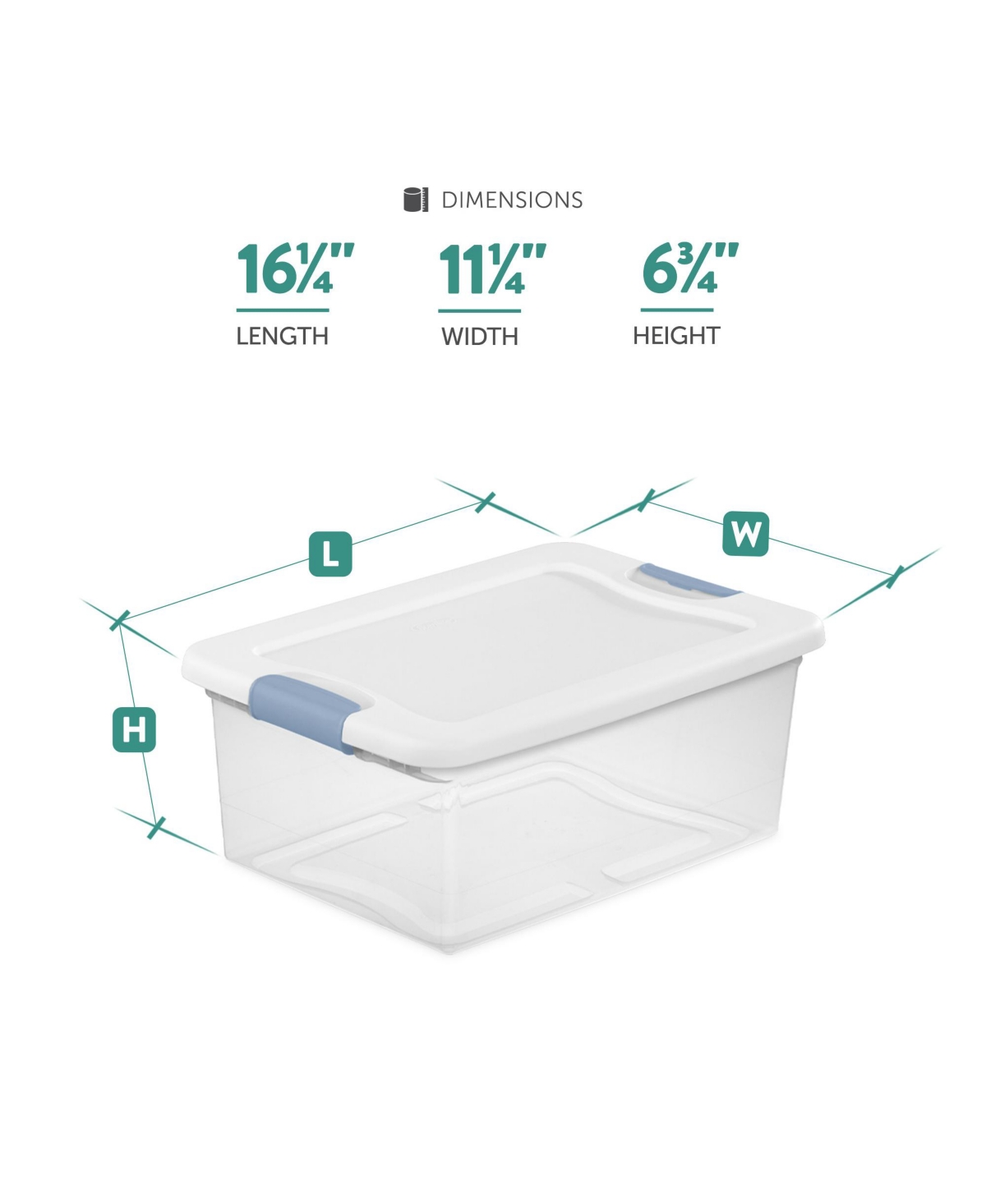 Sterilite 15 Quart Latching Storage Box, Stackable Bin with Latch Lid, 12 Pack