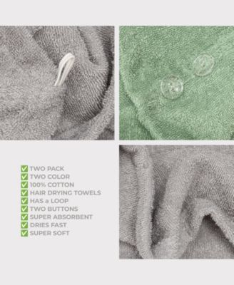 2-Pack Hair Drying Towels, 26" x 13"