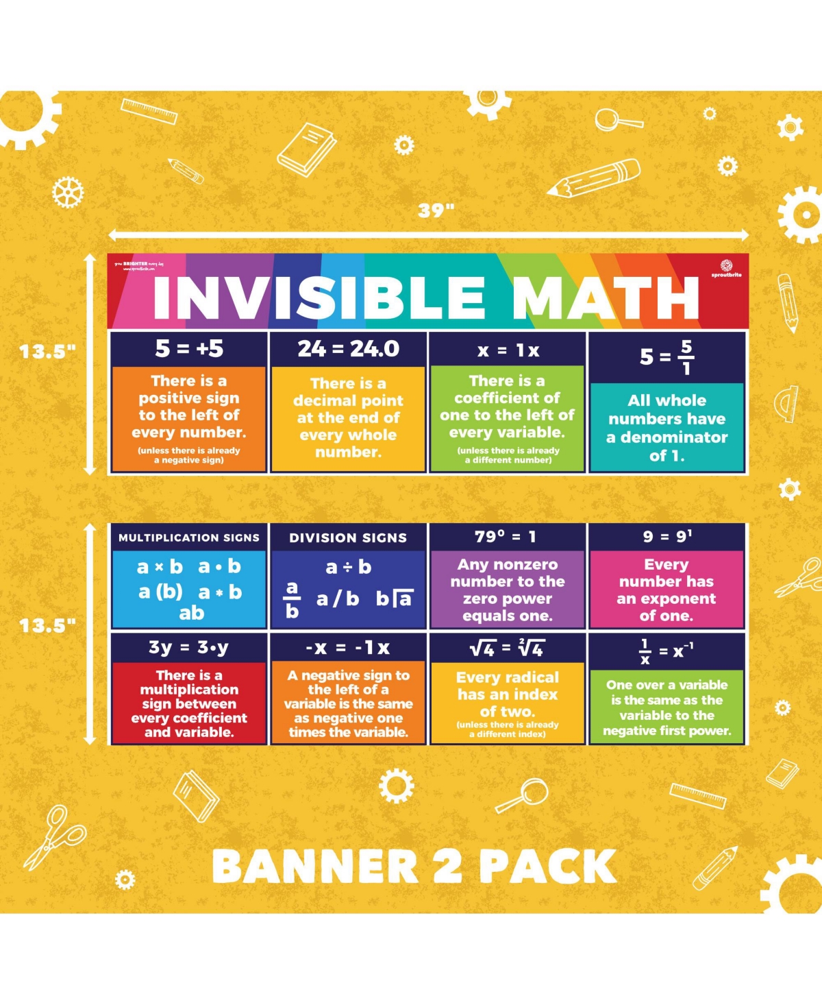Sproutbrite Invisible Math for Math Teachers - Assorted Pre-pack (See Table 9
