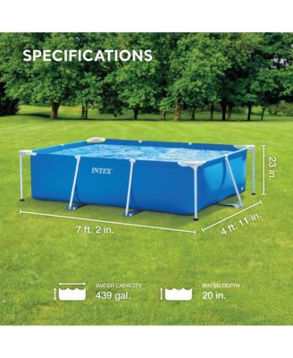 86" x 23" Rectangular Frame Above Ground Outdoor Splash Swimming Pool
