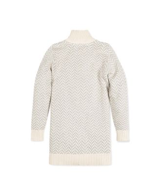 Girls Long Sleeve Toggle Sweater Coat with Zipper