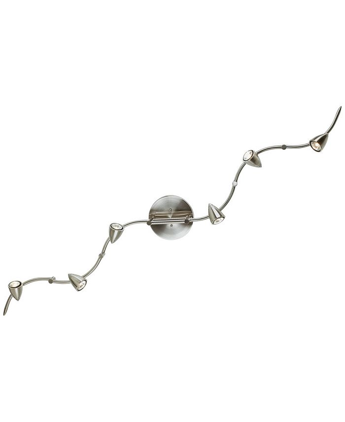 Tack Light Fixtue - 4 Head Adjustable Lights, Ambe Glass Shades Bronze Modern Monorail Kitchens Bedrooms Living Rooms Dining Rooms 34 Wide 9 High%2f5979786111