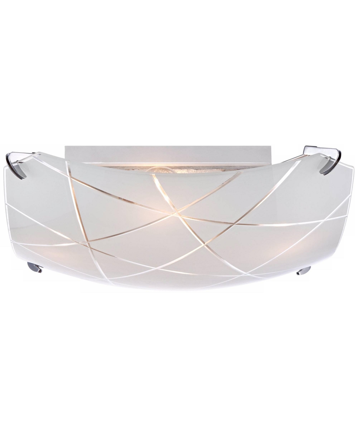 Possini Euro Design Lattice Modern Close To Ceiling Light Flush Mount Fixture Wide Chrome Etched Lattice Square Frosted Glass Bowl Shade for Be
