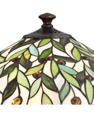 Traditional Table Lamp 26" High Bronze Leaf and Vine Glass Shade for Living Room Family Bedroom Bedside Nightstand