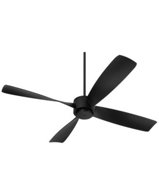 56"  Modern Industrial Outdoor Ceiling Fan with Remote Control Black Damp Rated for Patio Exterior House Home Porch