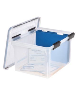 USA 32qt Letter and Legal Size WEATHERPRO Airtight Plastic Storage Bin with Lid and Seal and 4Secure Latching Buckles