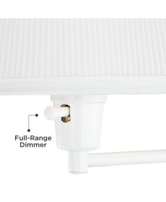 Amelie Country Cottage Swing Arm Wall Lamp Plug-in Fixture with Pleated Fabric Bell Shade