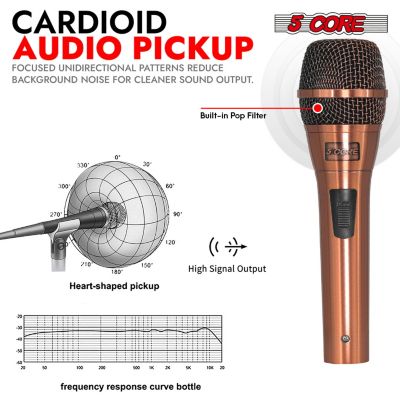 CoppereX 5-Core Dynamic Handheld XLR Wired Karaoke Microphone ND-807