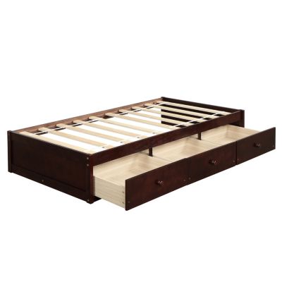 Twin Size 3 Drawers Platform Storage Bed Frame