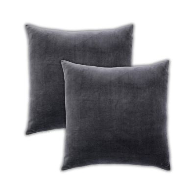 Aladdin Front and Back Solid Velvet Throw Pillow Covers, 22"x 22", Set of 2