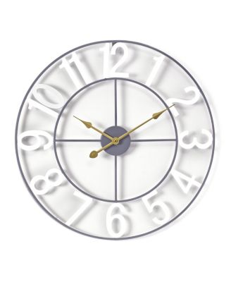 Large Wall Clock for Living Room Decor - Numeral Wall Clock for Kitchen - 24 inch Wall Clock Decorative (Gold)
