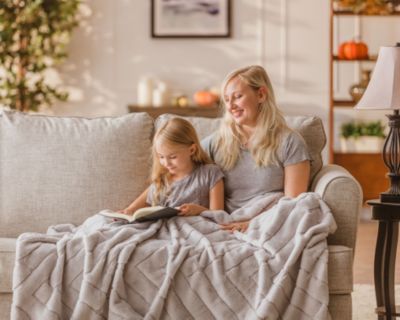 Premium Super Soft Emboss Faux Fur Silky Mink Throw Blanket Decorative Royal Soft Reversible Blanket, 50x65 Inches