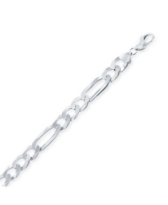 Sterling Silver 7.5mm Figaro Chain - Rhodium Plated