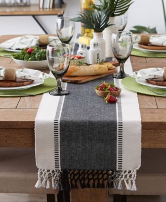 Dobby Stripe Ribbed Table Runner, 13"x72 "