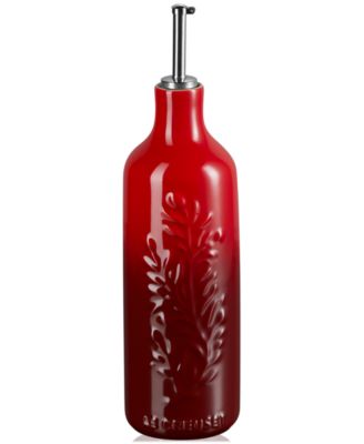 Le Creuset - Stoneware Olive Branch Collection 20-Oz. Oil Cruet - Cerise