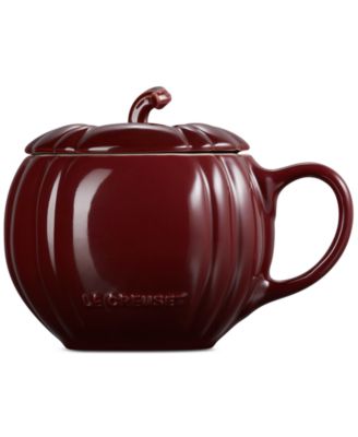 Stoneware Pumpkin Mug with Lid, 14 oz.