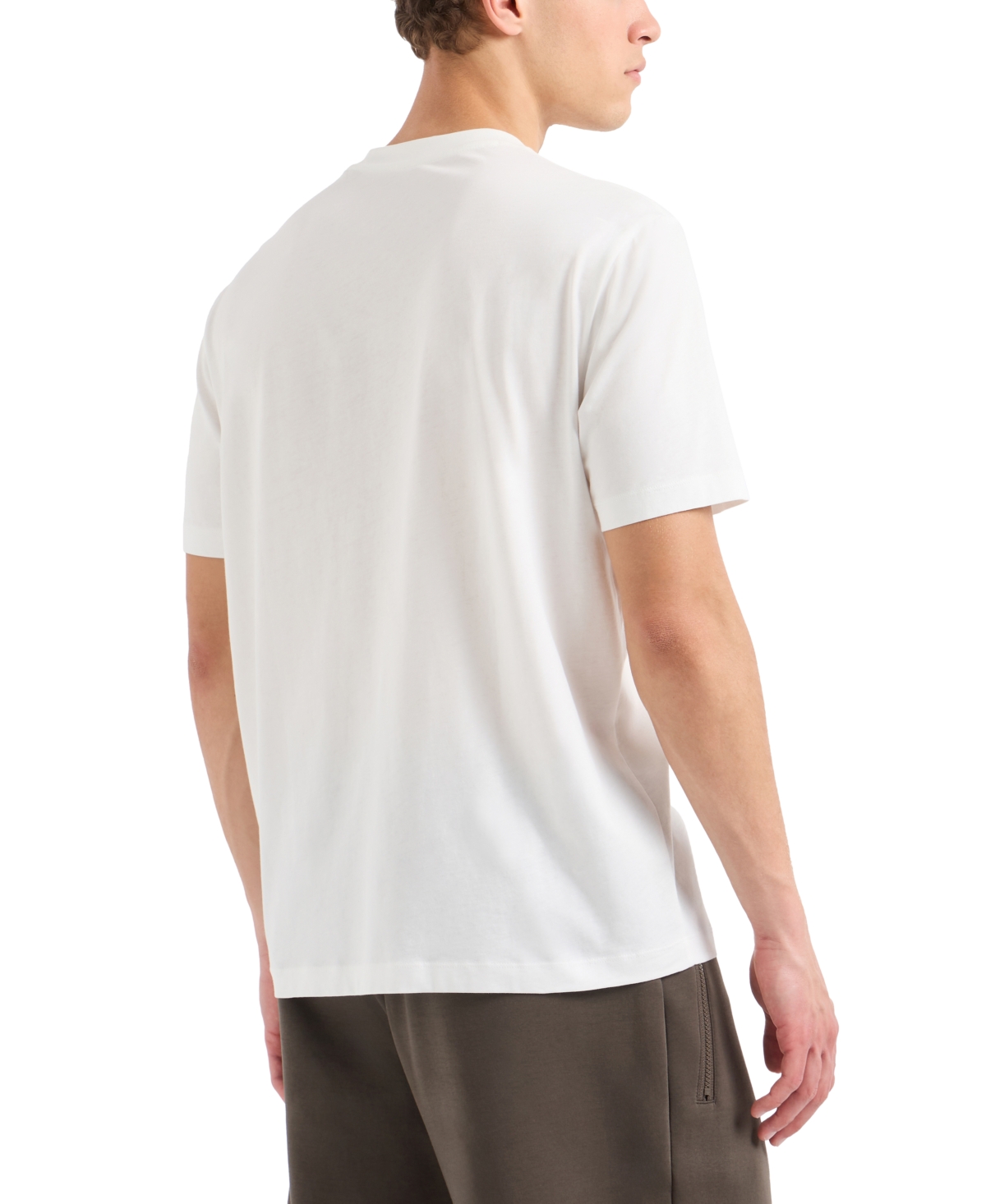 A|X Armani Exchange Men's Short Sleeve Crewneck Building Graphic T-Shirt