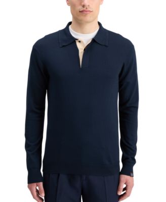 SCOTCH & SODA - Men's Knitted Long Sleeve Polo Sweater