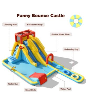 7-in-1 Inflatable Dual Slide Water Park Bounce House Without Blower
