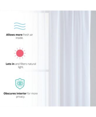 2 Pack Sheer Voile Window Curtain Sheer Panels