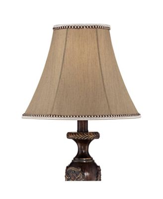 Hanna Traditional Accent Table Lamp 23 1/2" High Dark Bronze Candlestick Floral Bell Shade for Bedroom Living Room Bedside Office Family