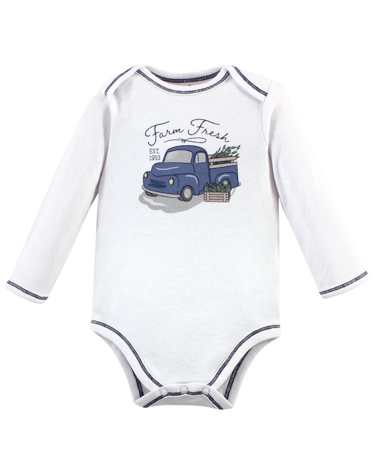 Touched by Nature Baby Boys Baby Organic Cotton Long-Sleeve Bodysuits 5pk,- Truck