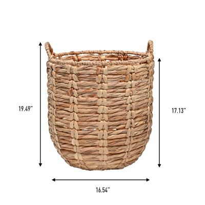 Jonathan Y Laurel 19.49" Bohemian Hand-Woven Abaca Hamper Basket with Handles