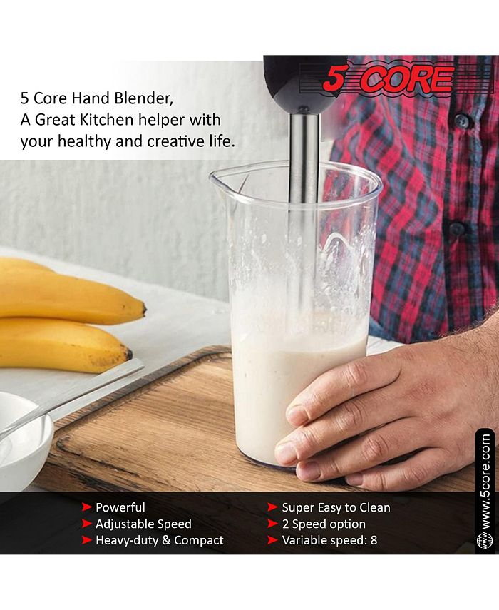 5 Core Immersion Blender Handheld 500W Copper Motor Emulsifier Blender