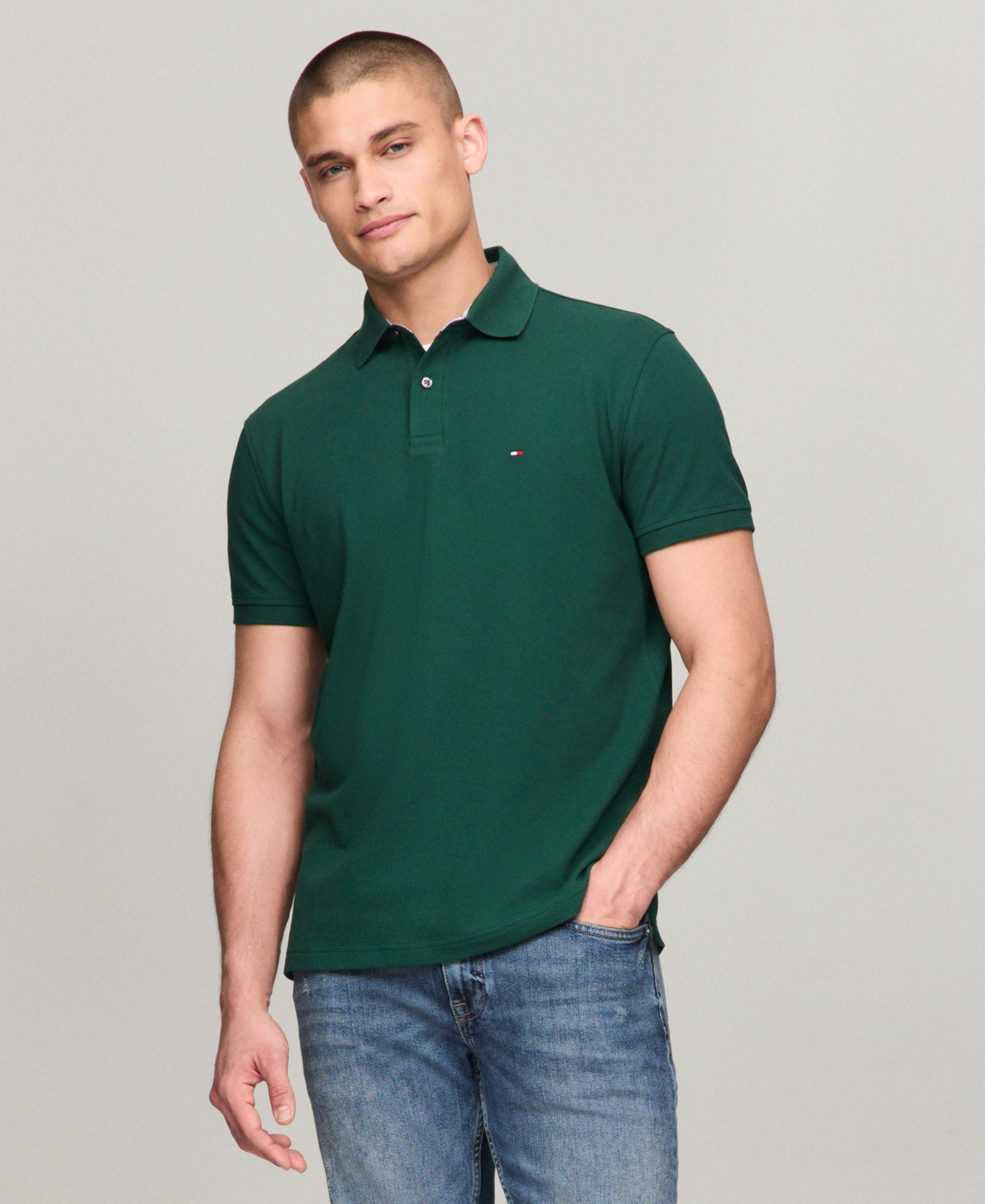 Tommy Hilfiger Men's Cotton Classic Fit 1985 Polo In Ornamental Green
