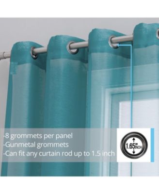 2 Piece Semi Sheer Voile Window Curtain Drapes Grommet Panels for Bedroom, Living Room & Kids Room