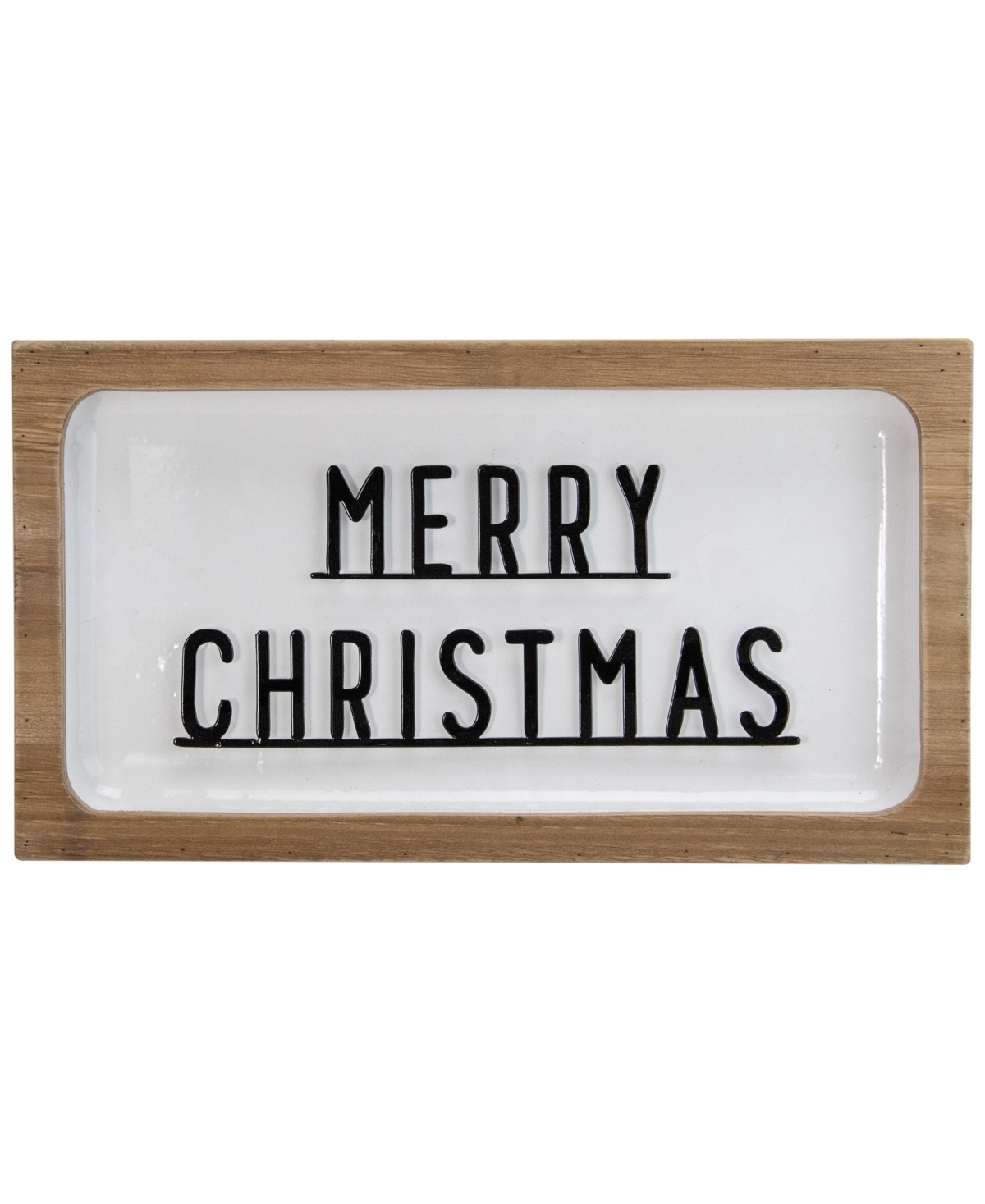 3D Wooden "Merry Christmas" Wall or Tabletop Sign 13-Inch - White