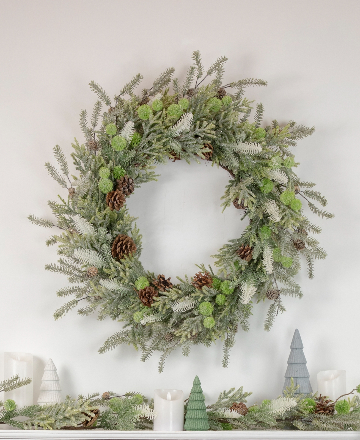 Northlight Frosted Pine And Pine Cone Christmas Garland In Green