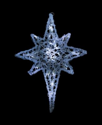 24" Pure White LED Twinkle Bethlehem Hanging Star