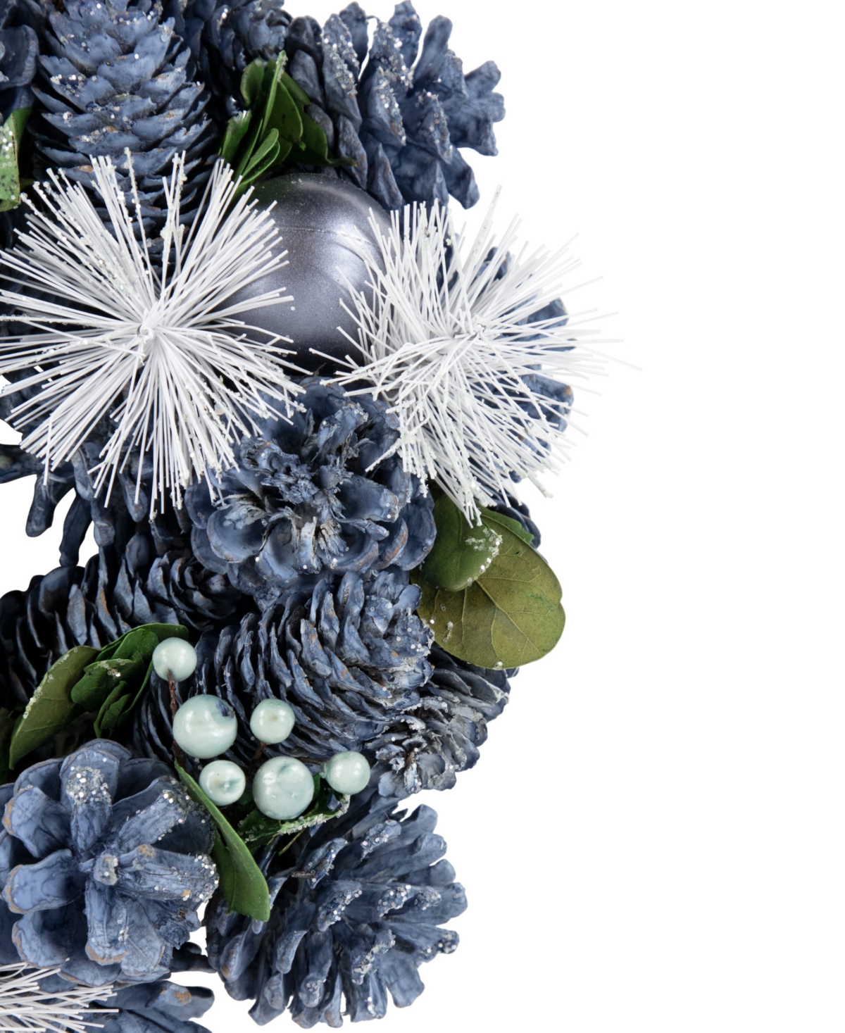 Northlight Pinecones Ornaments And Pine Needles Wreath In Blue