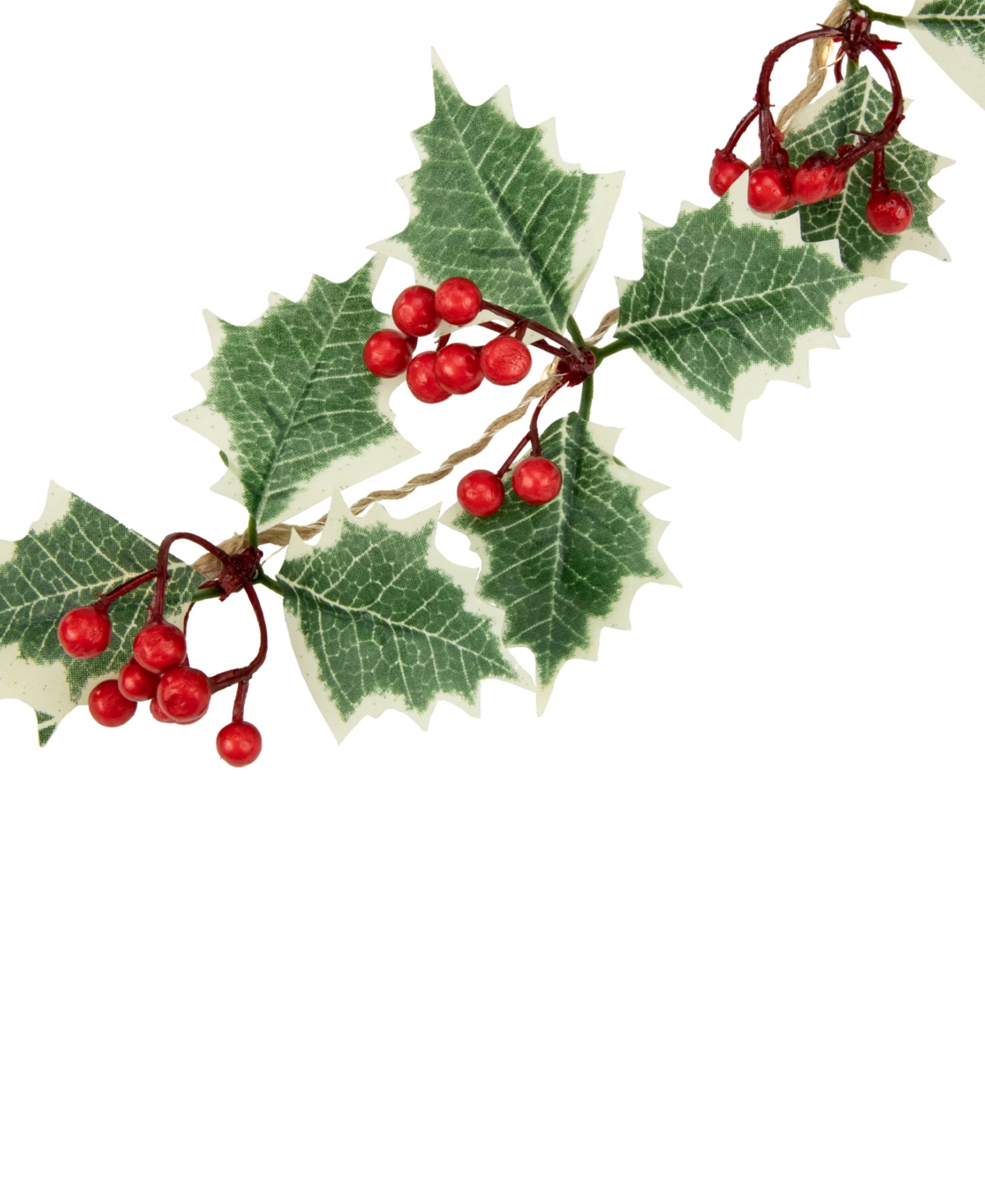 Northlight Holly And Berry White Led Lights Pre-lit Christmas Indoor Garland In Green