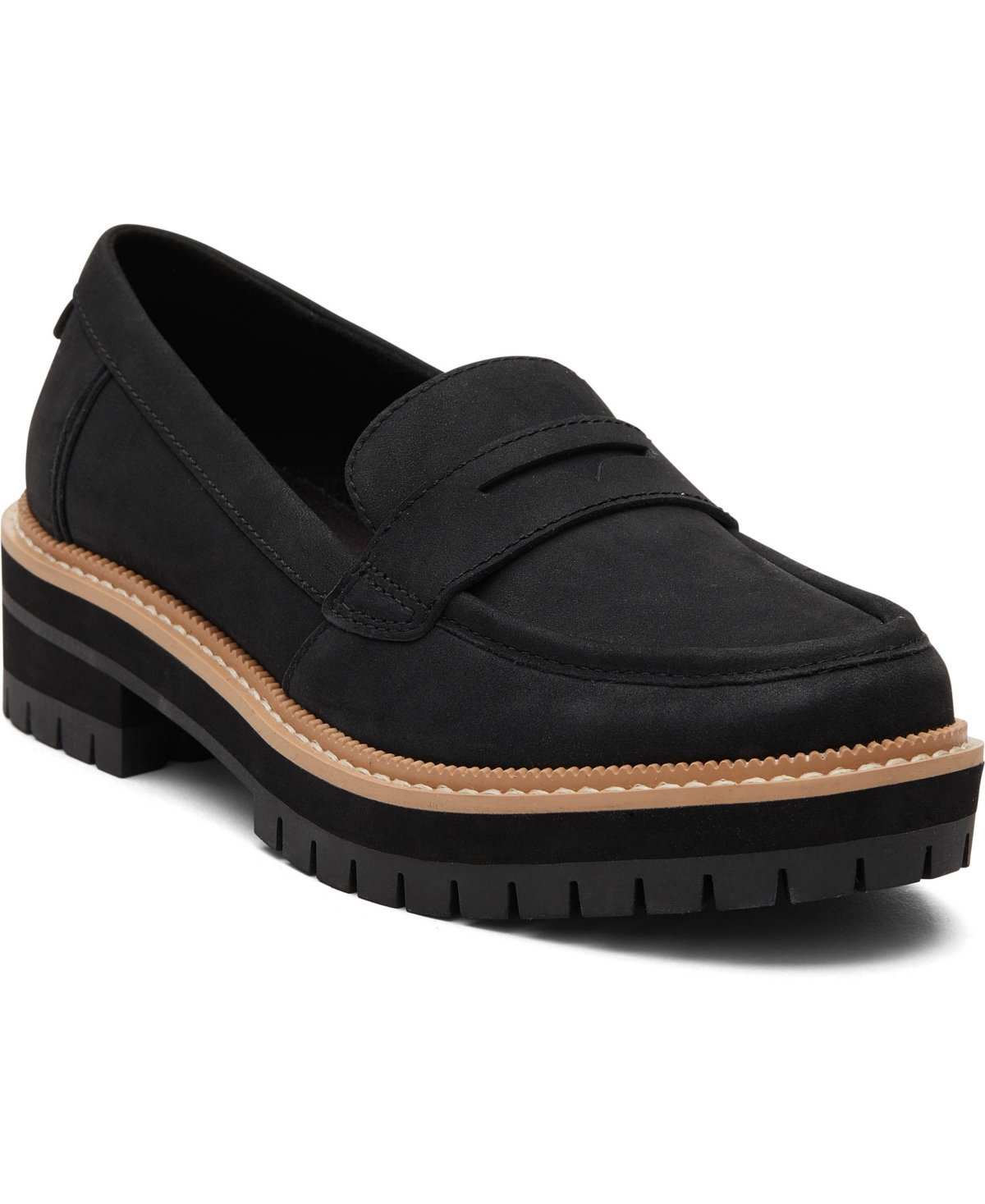 Shop Toms Women's Ionie Moto Buckle Lug Sole Boots In Black Leather