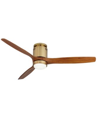 52" Windspun Modern Indoor Ceiling Fan 3 Blade LED Light Remote Control Soft Brass Finish Motor Bedroom Hugger DC Motor