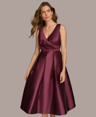 【Donna Karan New York】Belted Asymmetric-Hem Dress Donna Karan New York Women's Belted Asymmetric-Hem Dress