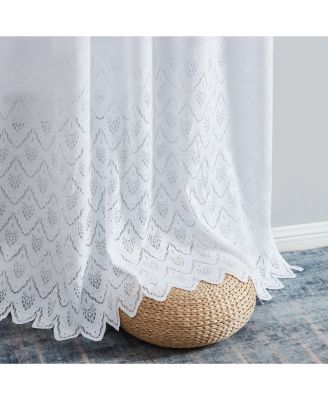 Monaco Premium Soft Decorative Ombre Lace Semi Sheer Light Filtering Rod Pocket Curtain Panels - Set of 2
