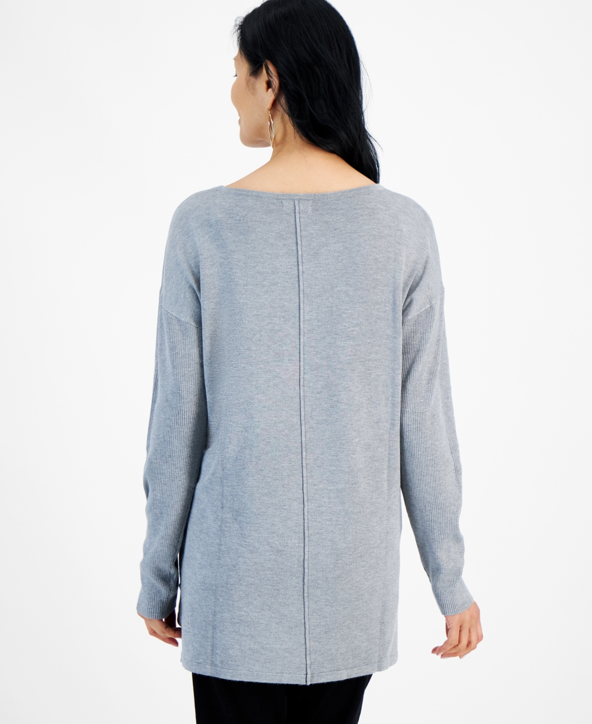 Style & Co Women's Seam-Front Boat-Neck Tunic Sweater, Created for Macy's