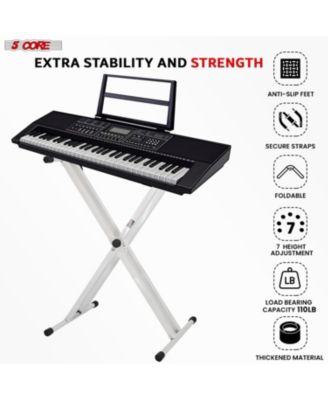 Keyboard White Stand Digital Piano Riser Adjustable X Style Electric Key Board Casio Synth Holder