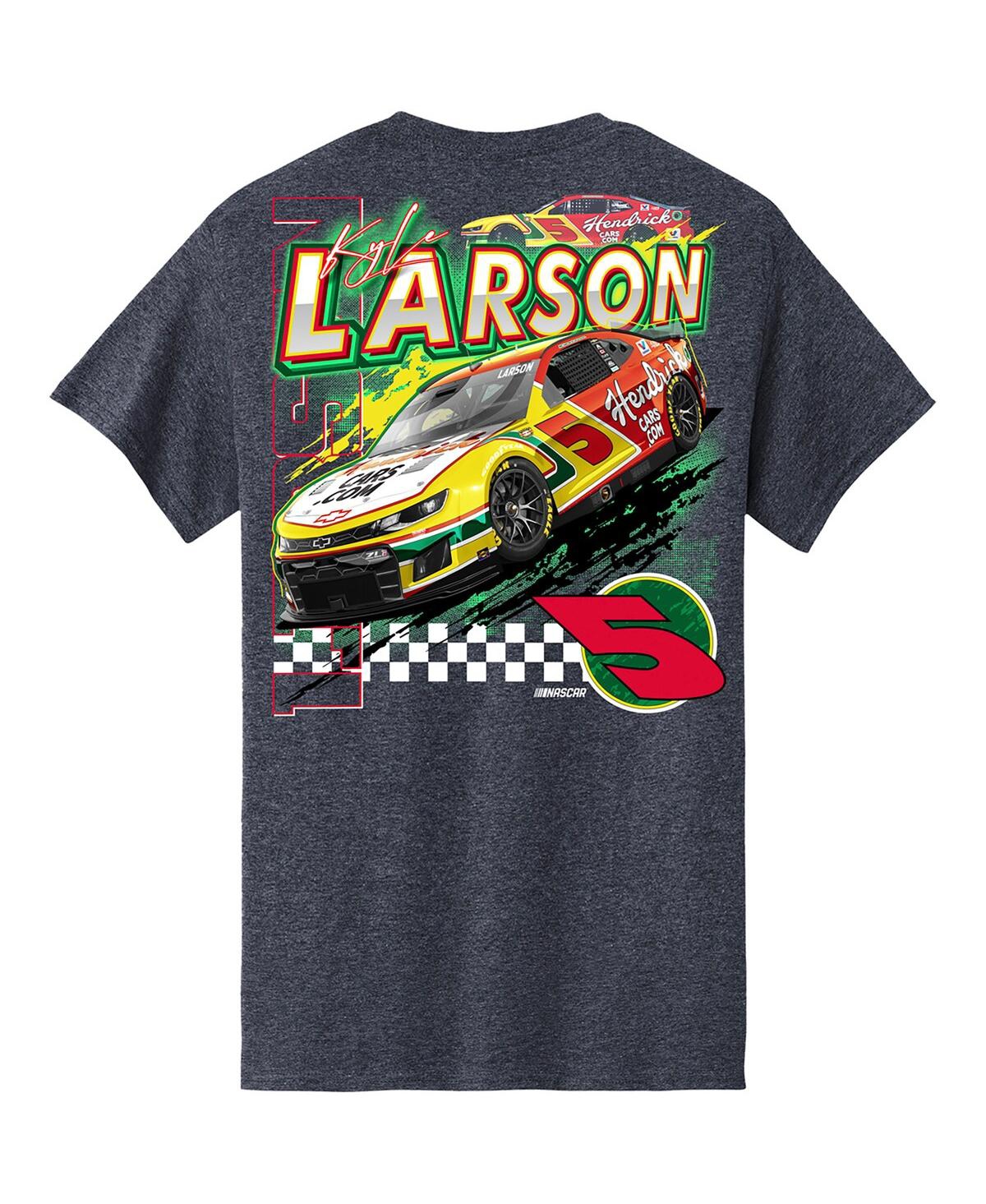 Hendrick Motorsports Team Collection Men'sKyle Larson Neon Paint T-Shirt - Heather Navy