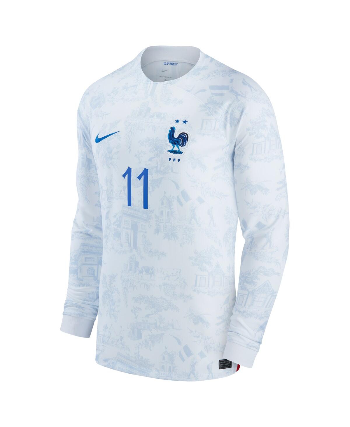 Nike Men's Ousmane DembeleFrance National Team 2022/23 Away Breathe Stadium Replica Long Sleeve Jersey - White