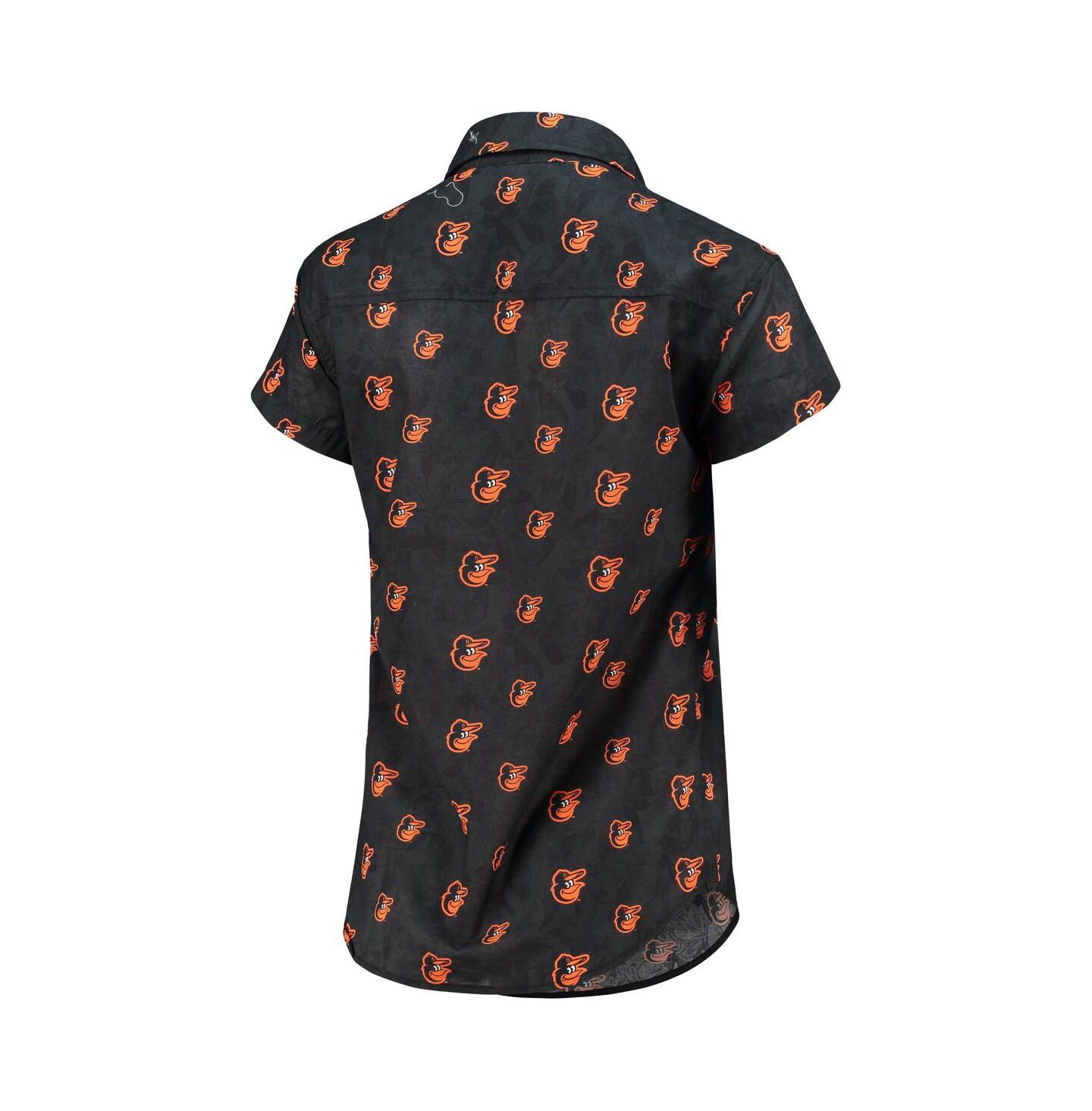 Женская рубашка FOCO Orange Baltimore Orioles Floral Button Up — фото 3